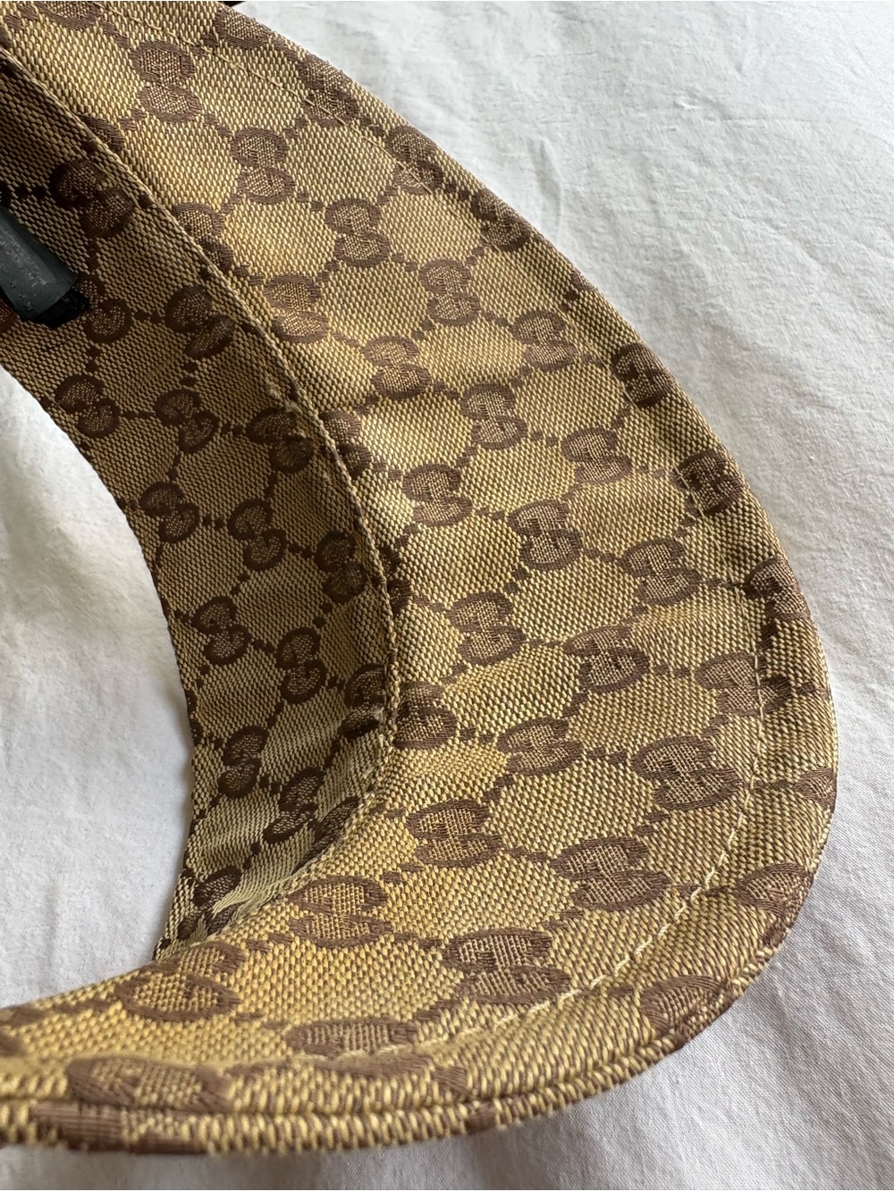 Vintage 99/00 Tom Ford Era Gucci GG Monogram Canvas Sun Visor Adjustable Size M - Picture 12 of 12